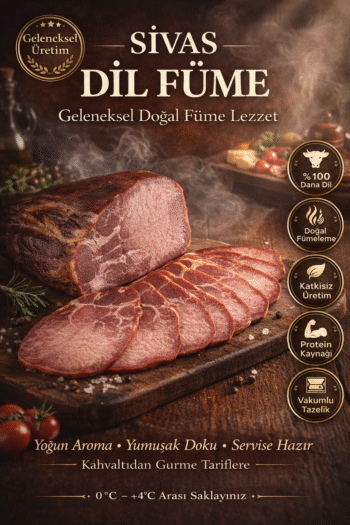 Sivas Dil Füme Geleneksel Dana Dil Füme 4 KG